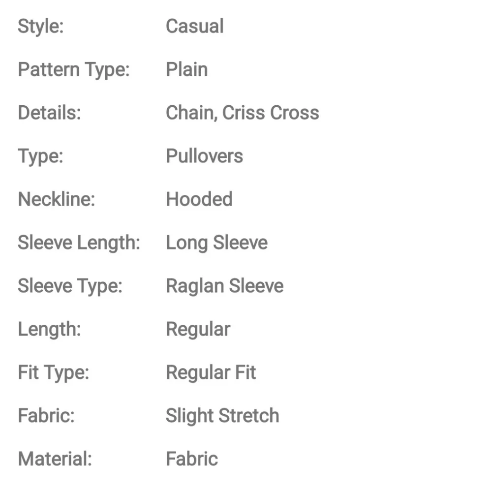 5/$25 - SHEIN GREY chain back hoodie sz. L - Picture 12 of 12